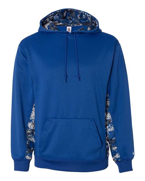 Badger 1464 Digital Camo Colorblock Performance Fleece Hooded Sweatshirt
