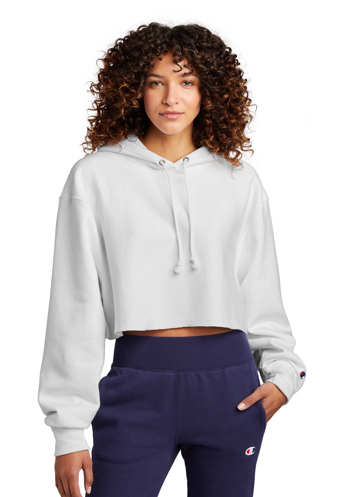 Champion RW01W Women's Reverse Weave Cropped Cut-Off Hooded Sweatshirt
