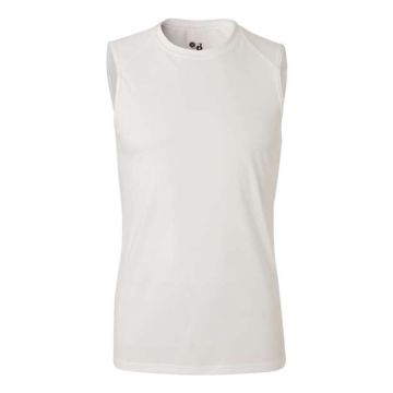 Badger 4130 B-Core Sleeveless T-Shirt - M - White