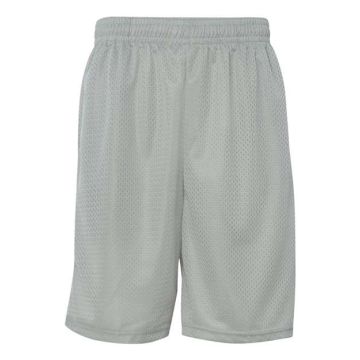 Badger 7219 Pro Mesh 9" Shorts with Pockets - S - Silver