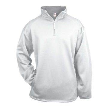 Badger 1480 Performance Fleece Quarter-Zip Pullover - S - White