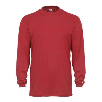 Badger 2104 Youth B-Core Long Sleeve T-Shirt - XS - Red