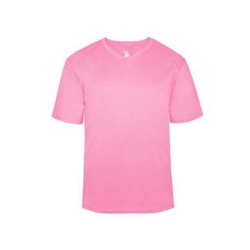 Badger 2162 Youth B-Core V-Neck T-Shirt - XS - Pink