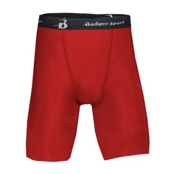 Badger 4607 Pro-Compression Shorts - S - Red
