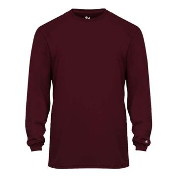 Badger 2104 Youth B-Core Long Sleeve T-Shirt - XS - Maroon