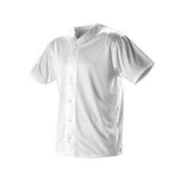 Alleson Athletic 52MBFJY Youth Full Button Lightweight Baseball Jersey - S - White