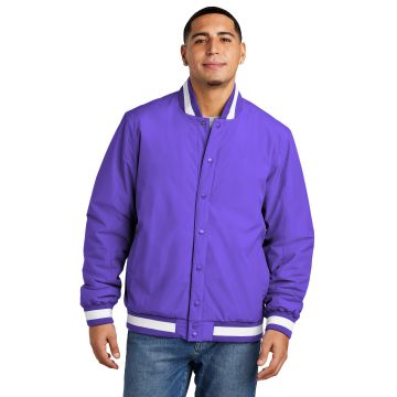Sport-Tek JST58 Sport-Tek &#174;  Insulated Varsity Jacket JST58 - Purple