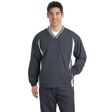 Sport-Tek TJST62 DISCONTINUED Tall Tipped V-Neck Raglan Wind Shirt