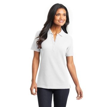 Port Authority L800  DISCONTINUED  Port Authority &#174;  Ladies EZCotton&#153; Pique Polo. L800 - White