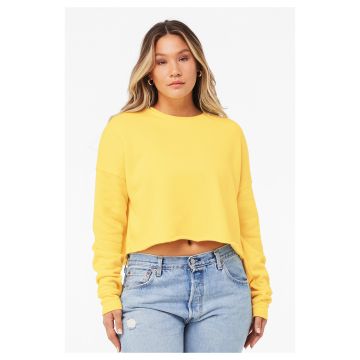 Bella + Canvas B7503 Ladies' Cropped Fleece Crew - YELLOW