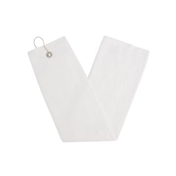 Carmel Towel Company C1625TG Trifold Golf Towel with Grommet and Hook - WHITE