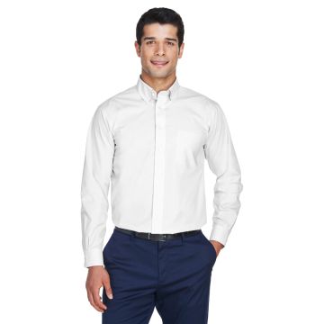 Devon & Jones D620T Men's Crown Collection? Tall Solid Broadcloth Woven Shirt - WHITE