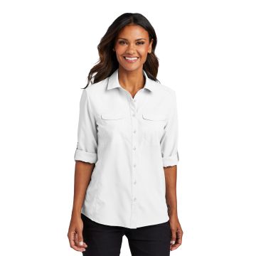 Port Authority LW960 Port Authority &#174;  Ladies Long Sleeve UV Daybreak Shirt LW960 - White