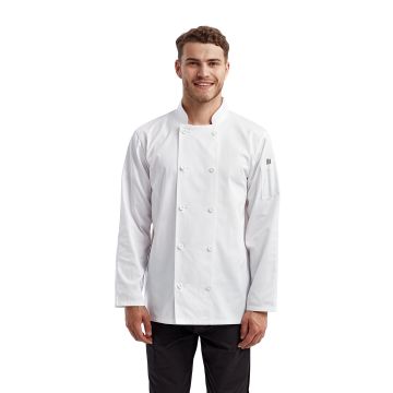 Artisan Collection by Reprime RP657 Unisex Long-Sleeve Recycled Chef's Coat - WHITE
