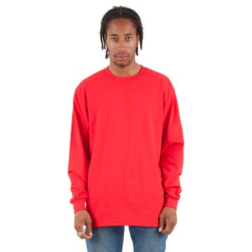Shaka Wear SHMHLS Adult 7.5 oz., Max Heavyweight Long-Sleeve T-Shirt - RED