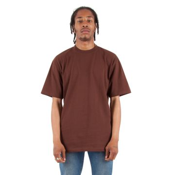 Shaka Wear SHMHSS Adult 7.5 oz., Max Heavyweight T-Shirt - BROWN