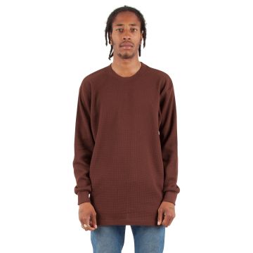 Shaka Wear SHTHRM Adult 8.9 oz., Thermal T-Shirt - BROWN