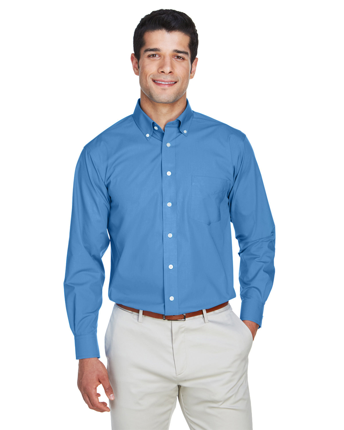 Devon & Jones D620T Men's Crown Collection Tall Solid Broadcloth Woven Shirt