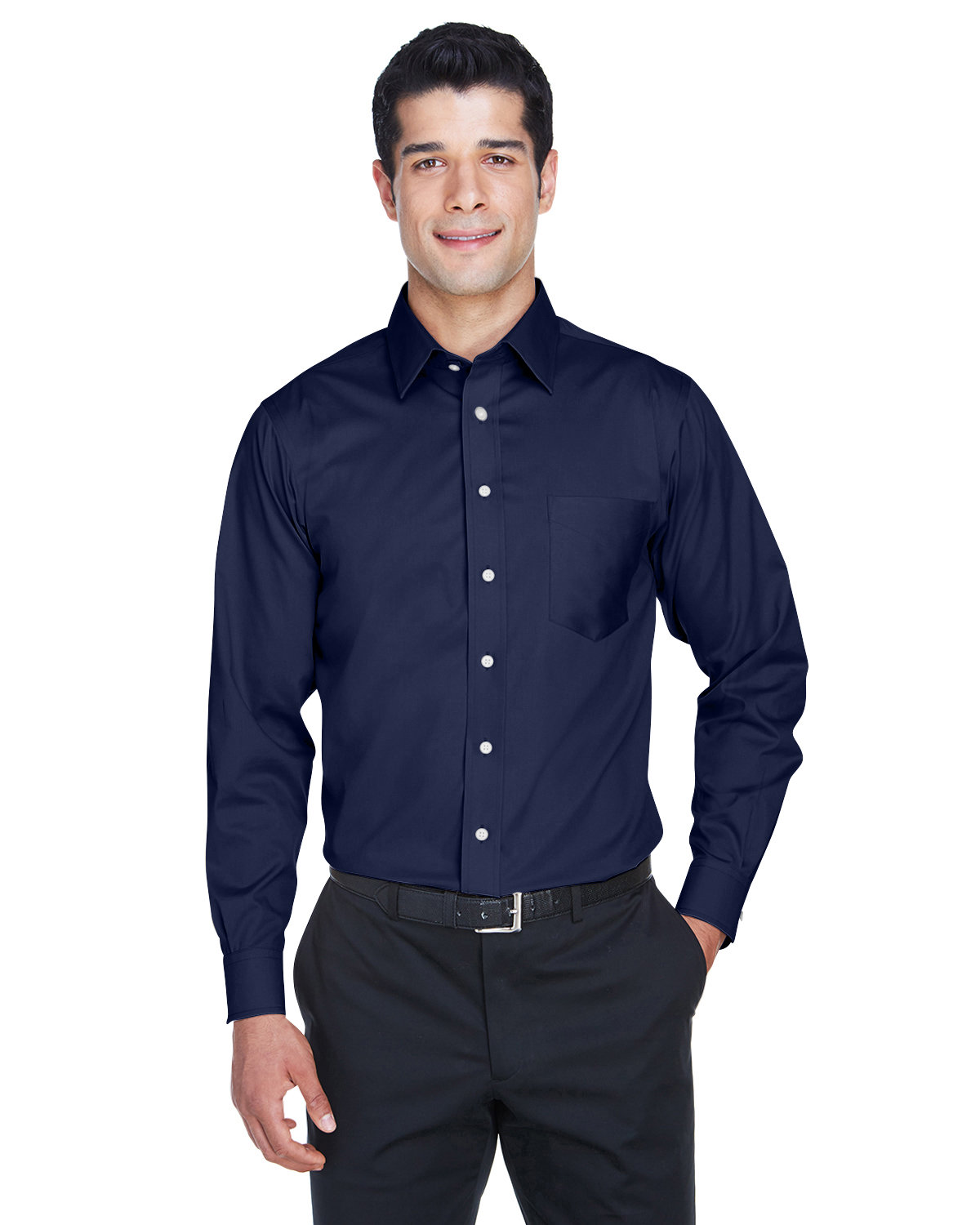 Devon & Jones DG530T Men's Crown Collection Tall Solid Stretch Twill Woven Shirt