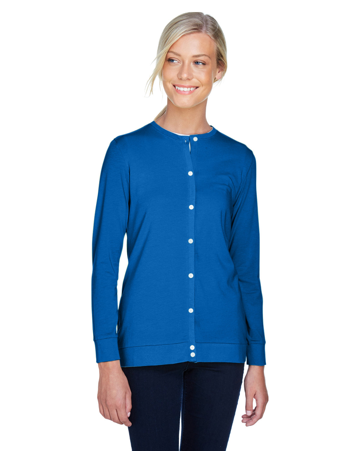 Devon & Jones DP181W Women's Perfect Fit Ribbon Cardigan