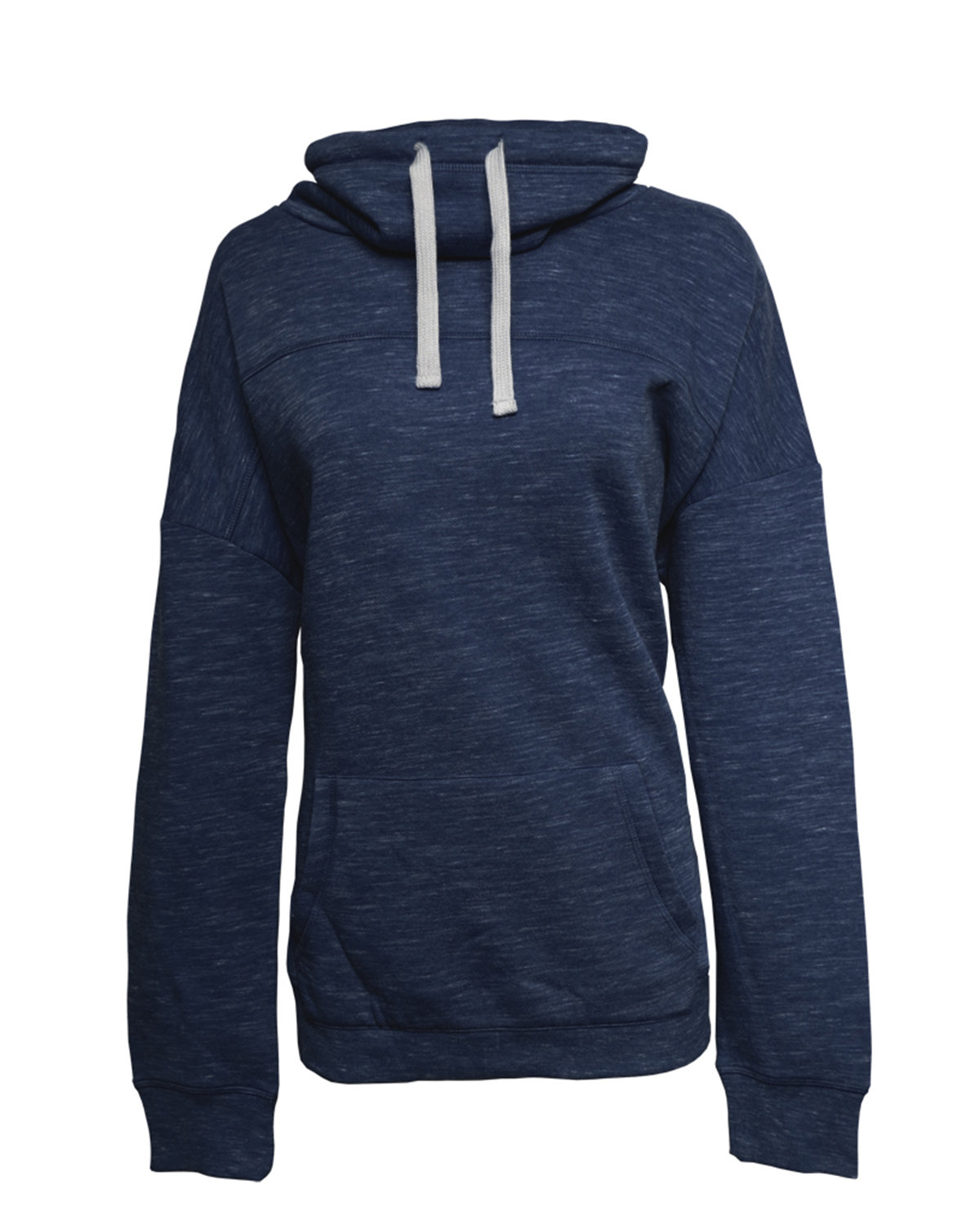 J America JA8673 Women's Melange Fleece Cowl Neck Sweatshirt