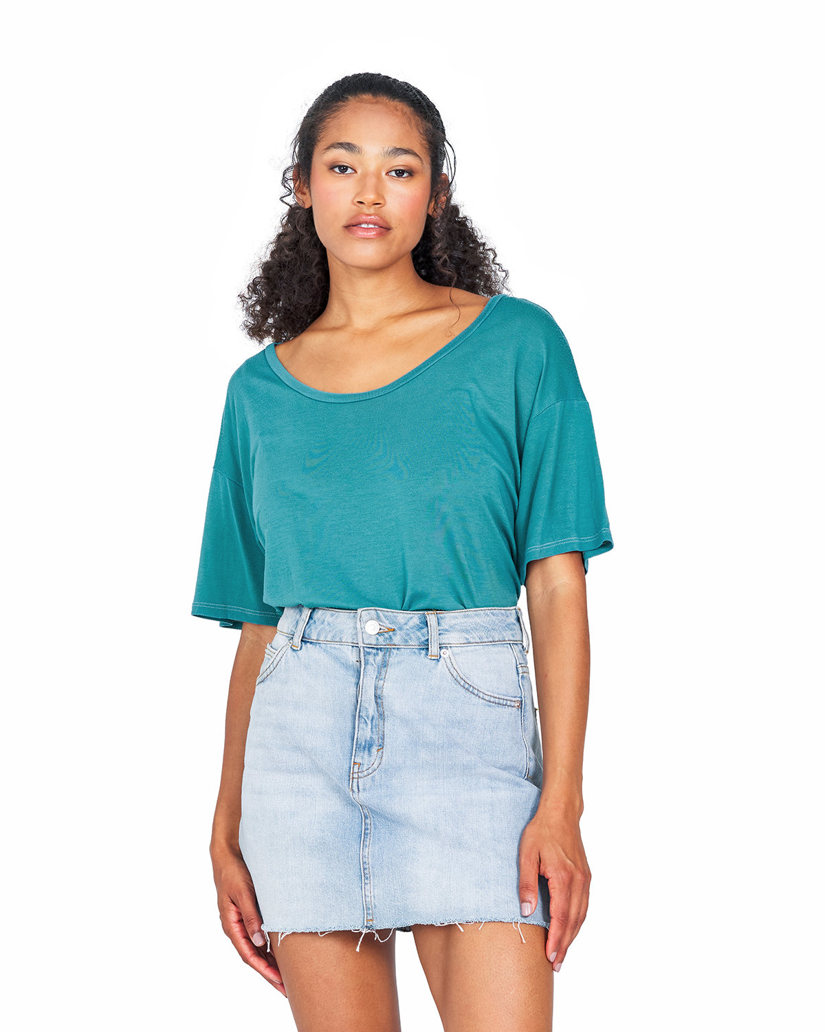 US Blanks US309 Women's Boxy Open Neck Top