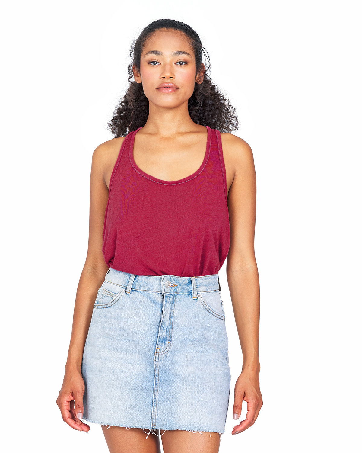US Blanks US510 Women's Sheer Cropped Racer Tank
